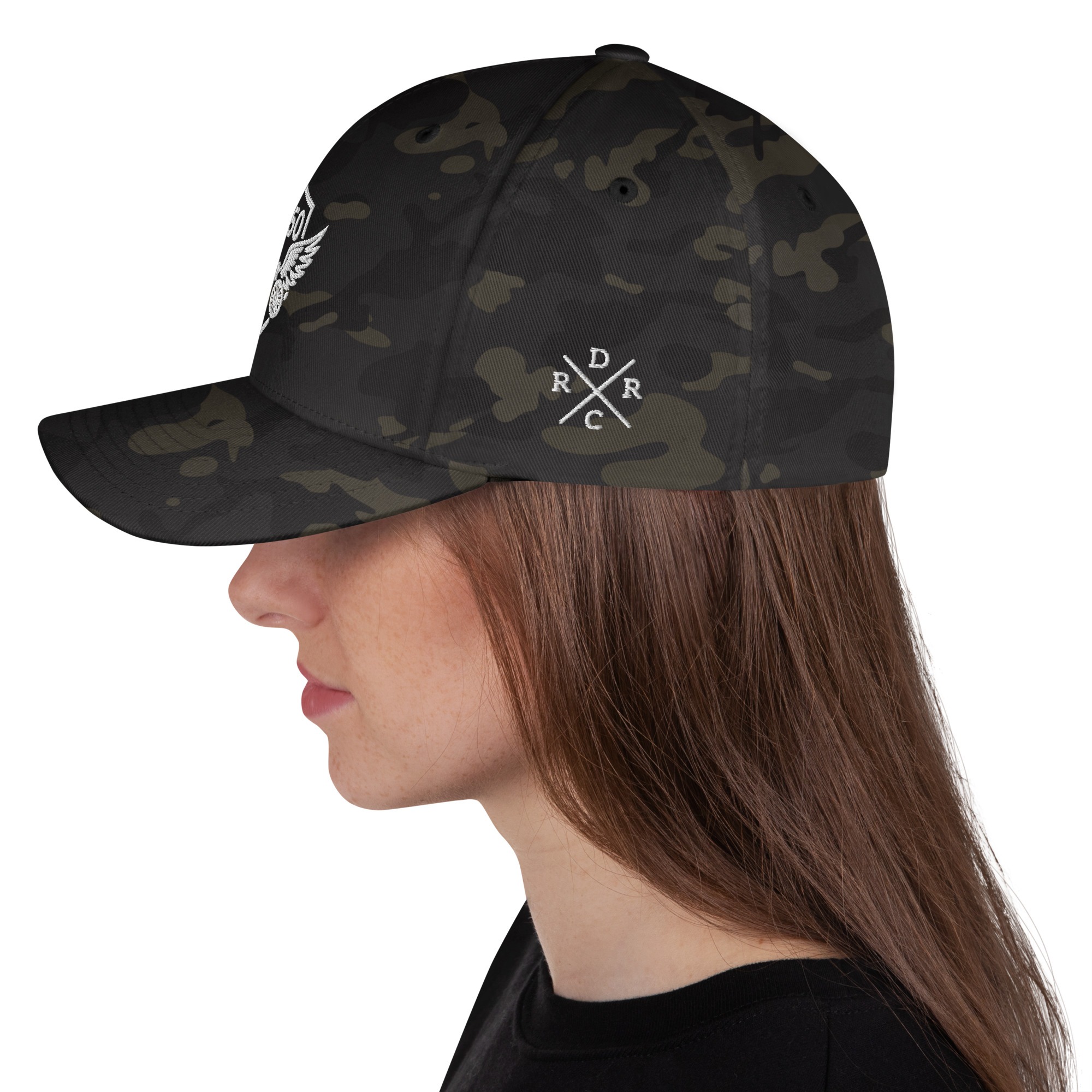 50/50 Cap (White on Dark Camo) - Image 4